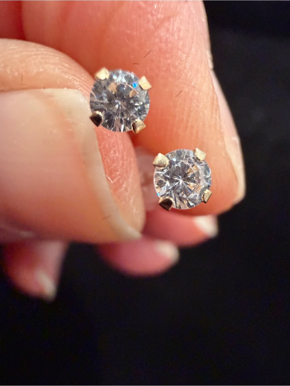 0.25 Carat CZ Stud Earrings in 10k Yellow Gold